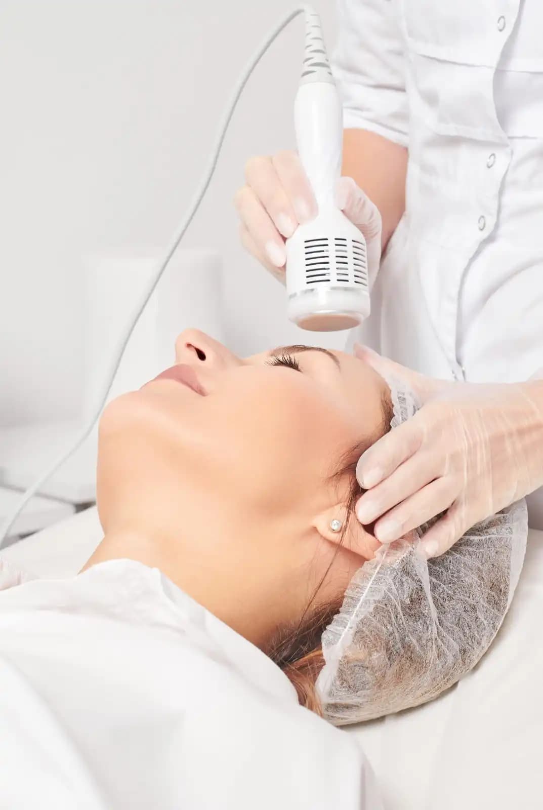 Layered modality tools enzyme peel LED cryo globes dermal infusion Vedara Care