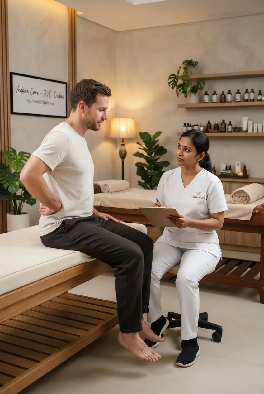 Back pain Ayurvedic treatment Vedara Care JVC Dubai