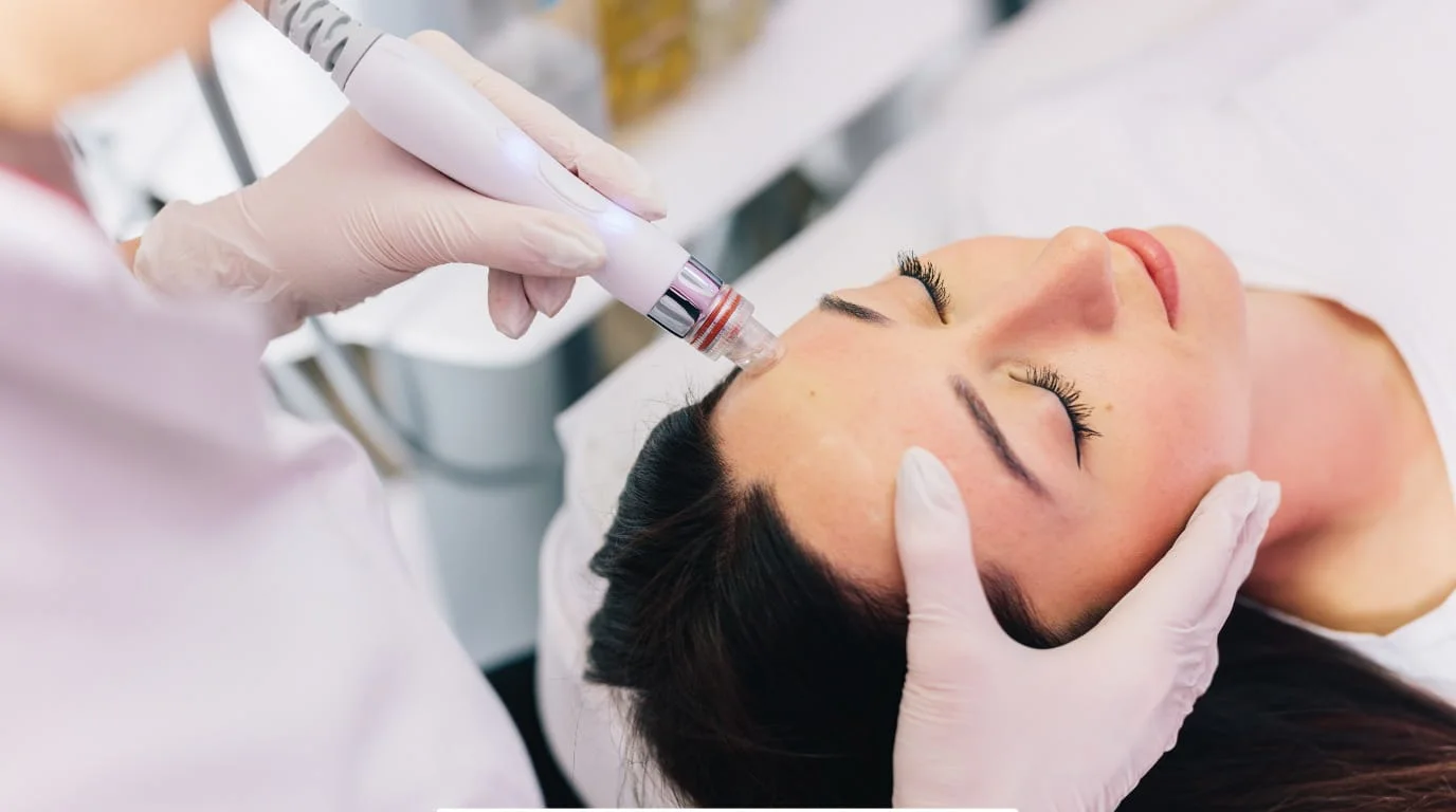 Patient receiving an Oxygen Facial treatment