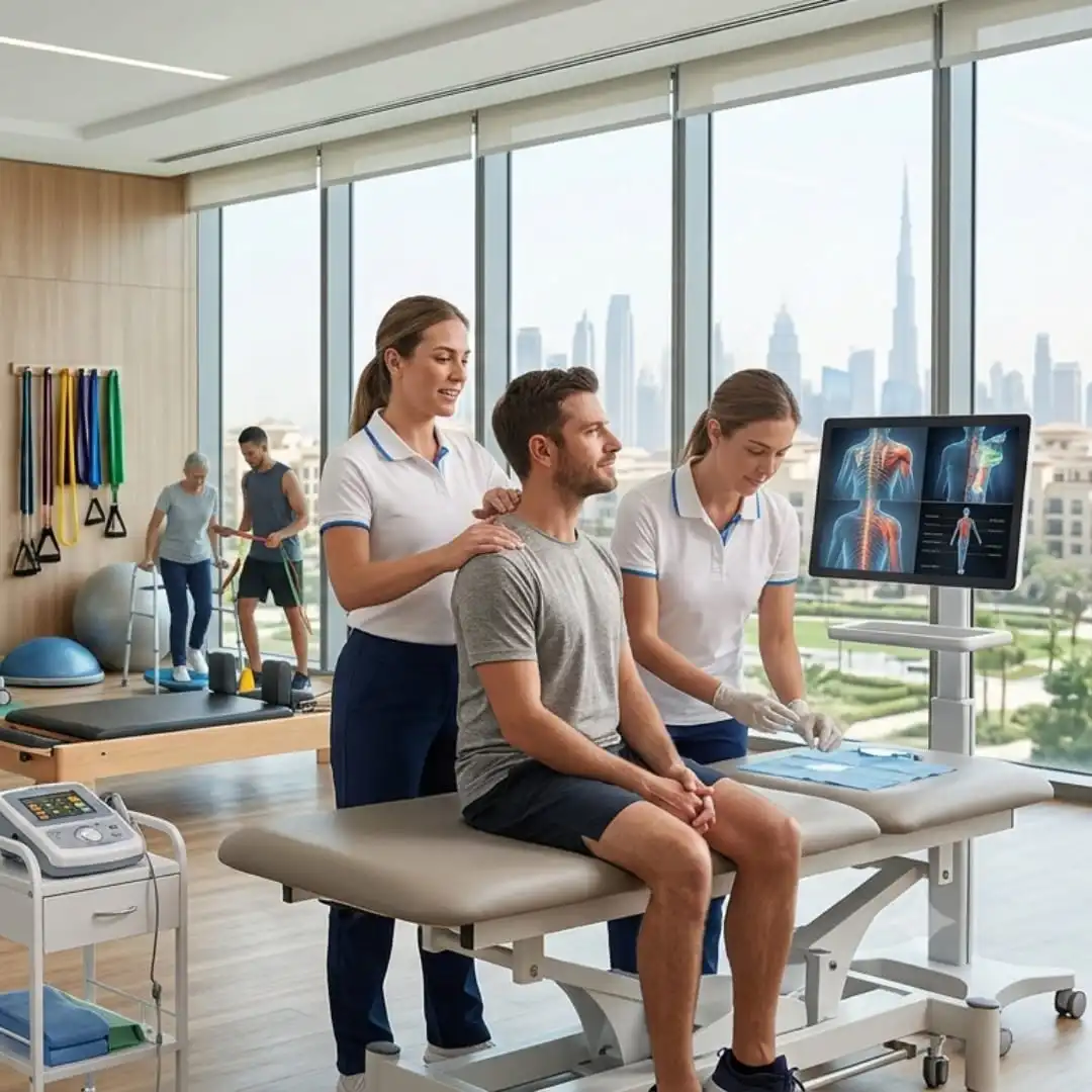Modern physiotherapy treatment techniques at Vedara Care JVC