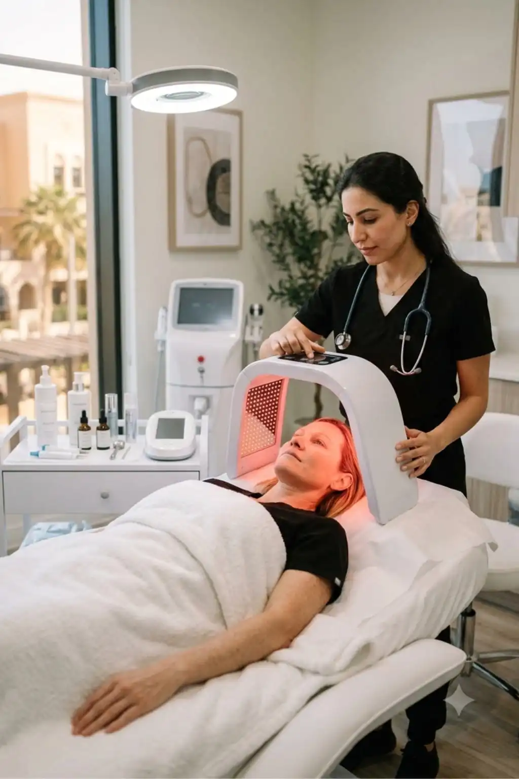 Professional LED Light Therapy treatment session in JVC
