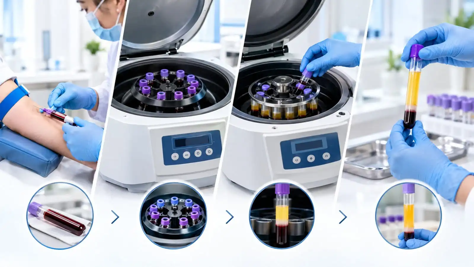 PRP blood draw centrifugation double-spin FDA-cleared preparation Vedara Care