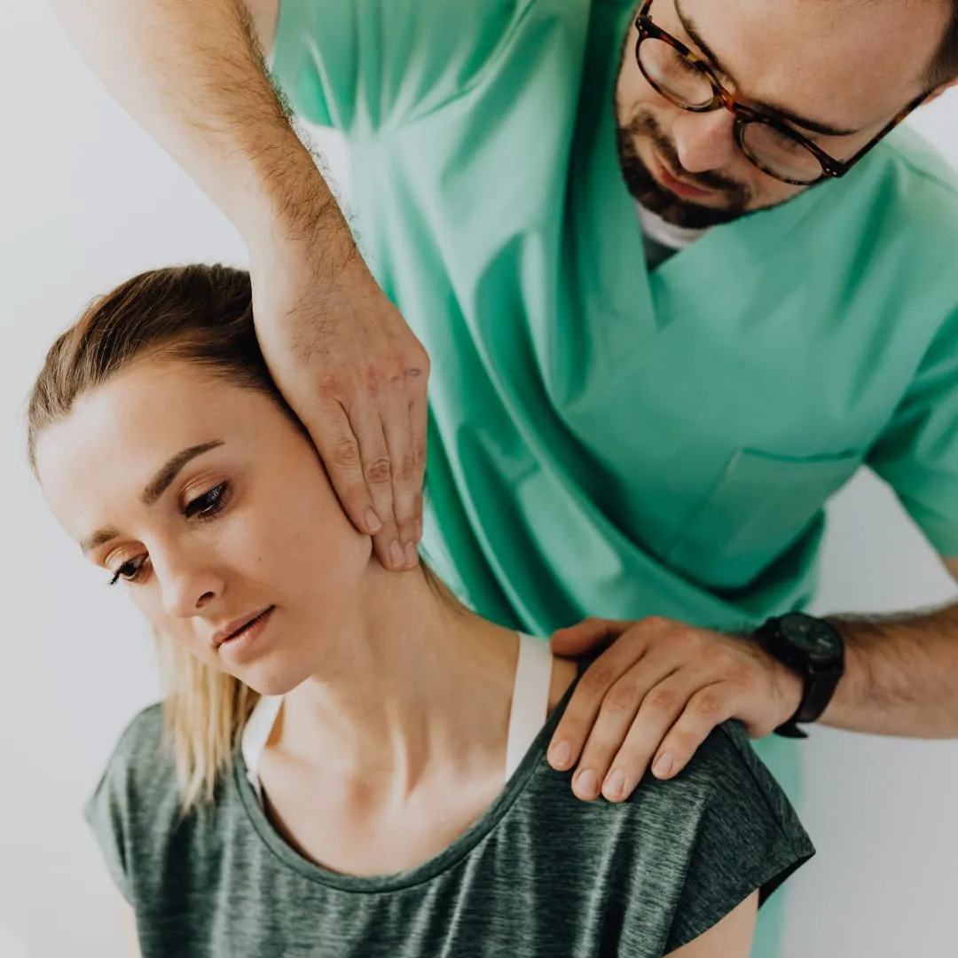 Forward head posture and cervical biomechanics educational illustration